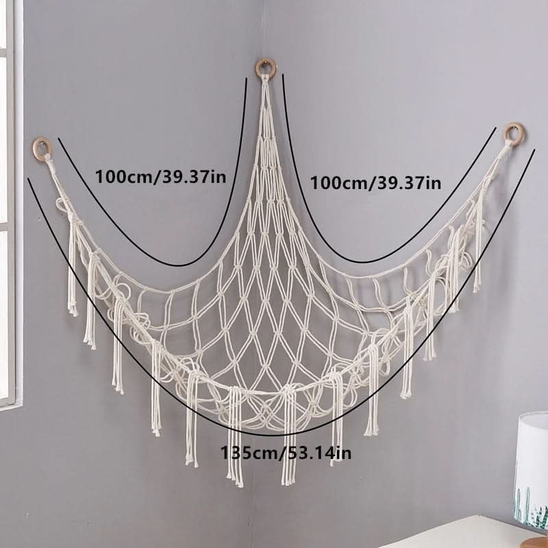 CozyNest – Artisan Toy Storage Net for Stylish Organization