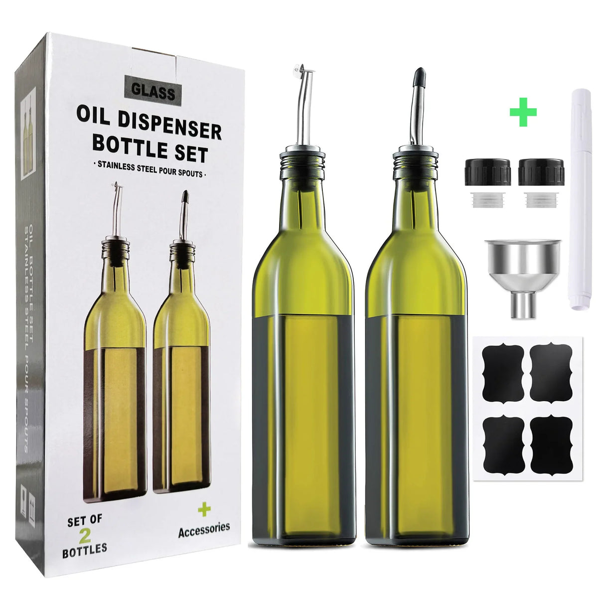 SmartPour 500ml Glass Oil Dispenser with Controlled Spout