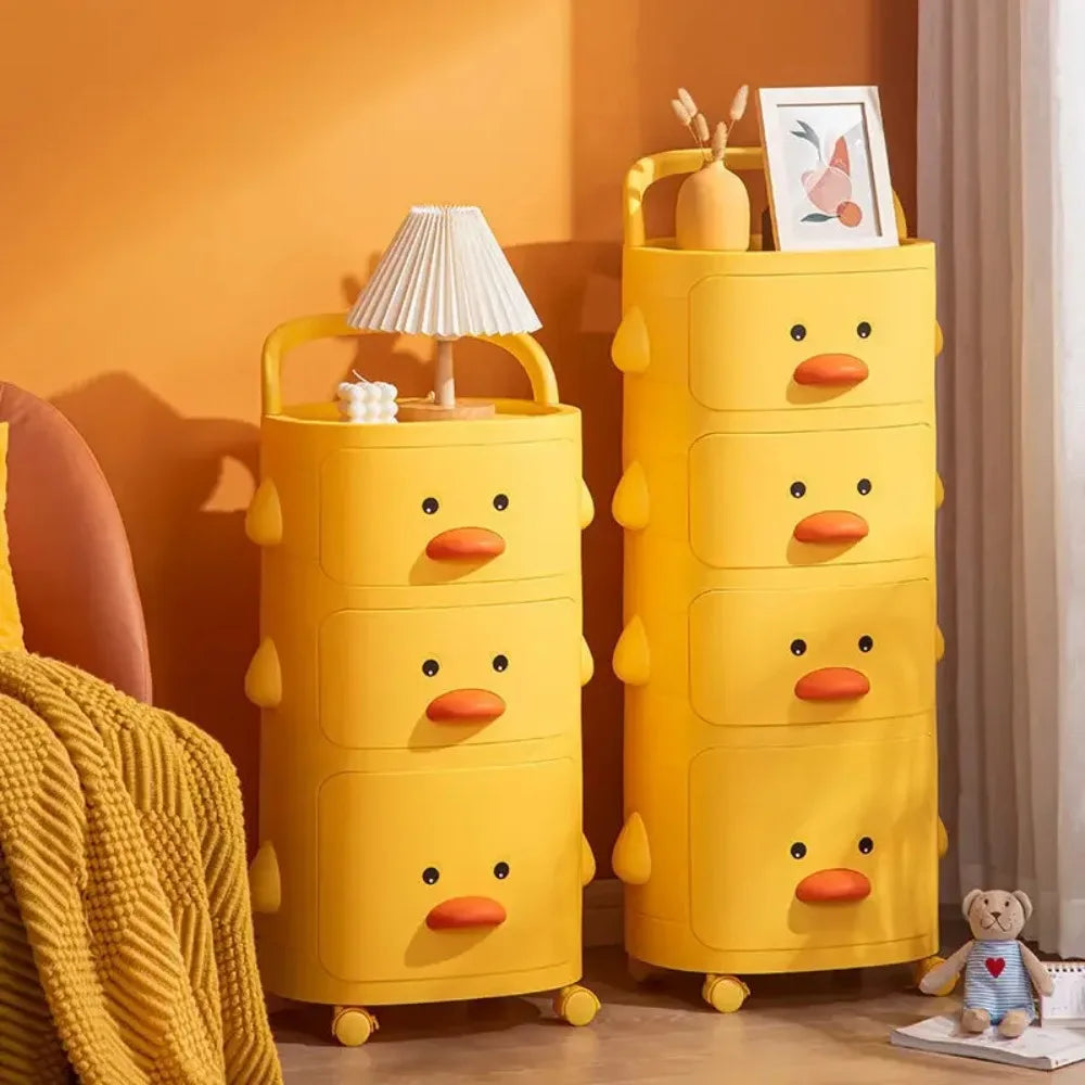 Children's Toy Organizer Cart – Cute Duck Design