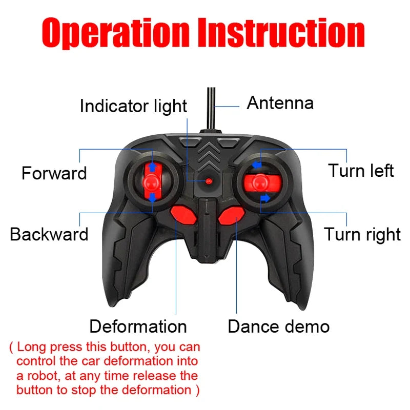 Dual-Function Remote-Controlled Sports Car – Electric Transforming Toy