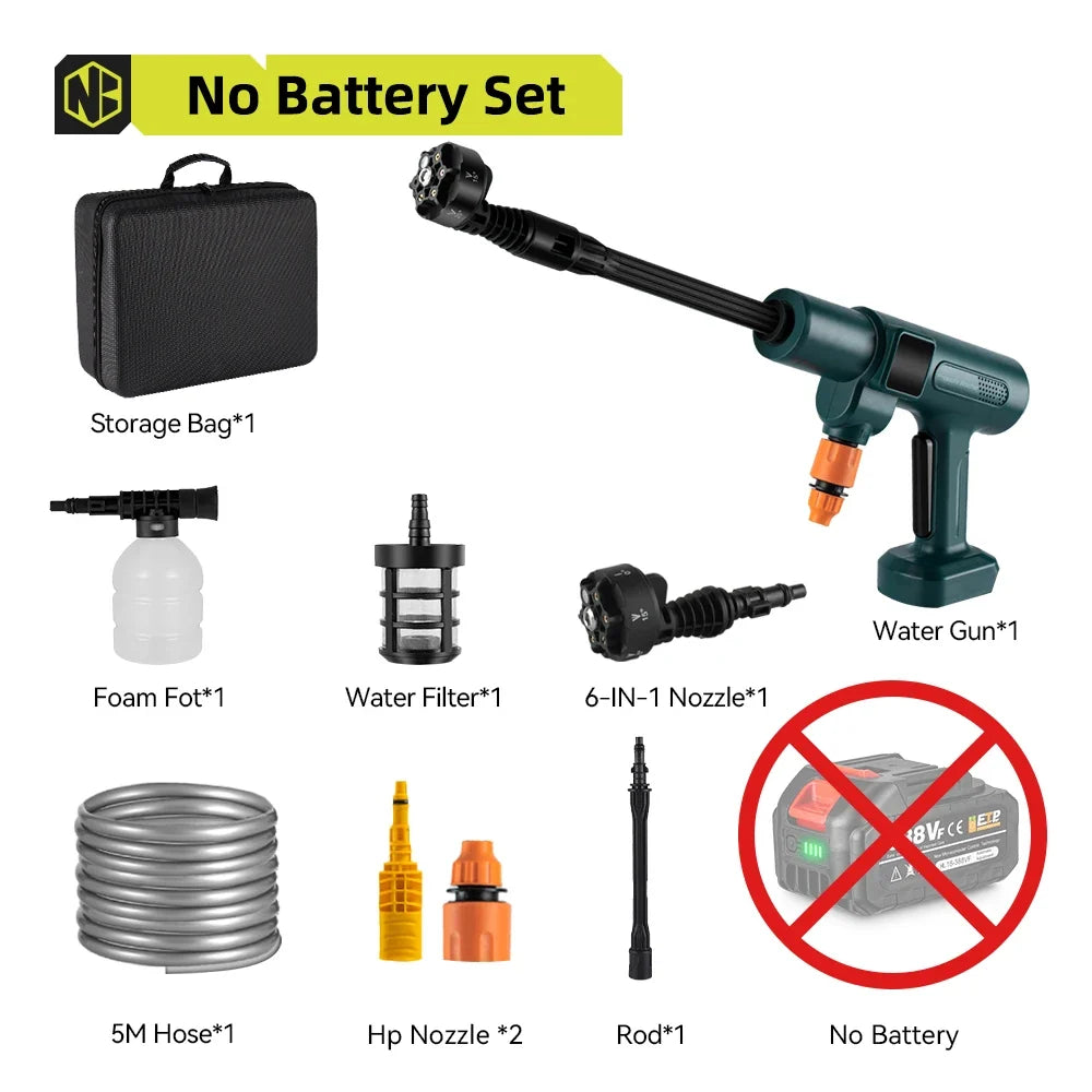 PowerJet 200Bar Multi-Function Car Wash Gun – 6 Spray Options & 5M Hose