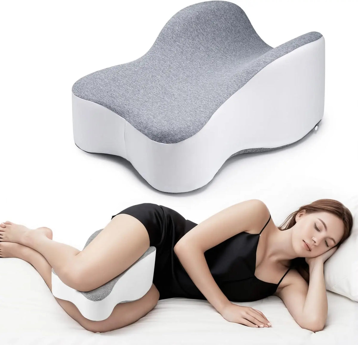ComfortPlus Memory Foam Knee Pillow for Side Sleepers – Ergonomic Support Cushion