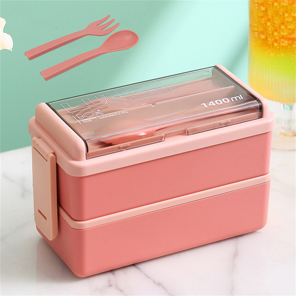 SmartMeal Duo – 1400ml Stackable Lunch Box with Utensils
