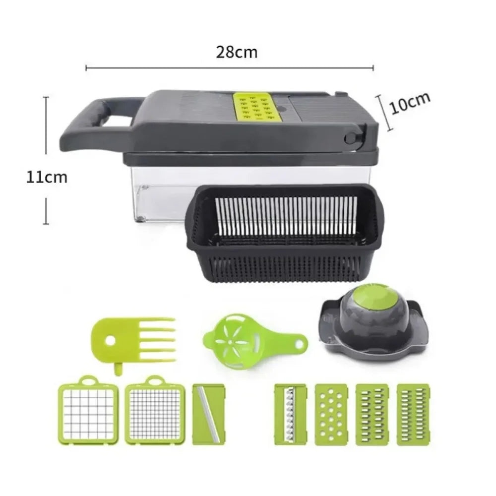 Versatile 16-in-1 Kitchen Vegetable Cutter – Effortless Food Prep