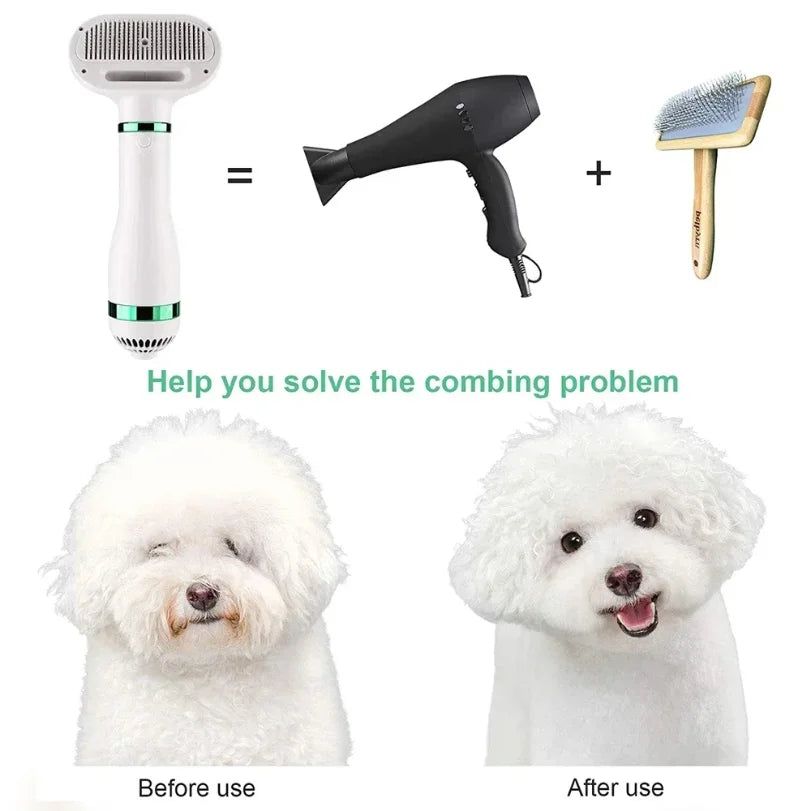 PawEase Dual-Action Pet Dryer & Grooming Brush – Quiet & Efficient