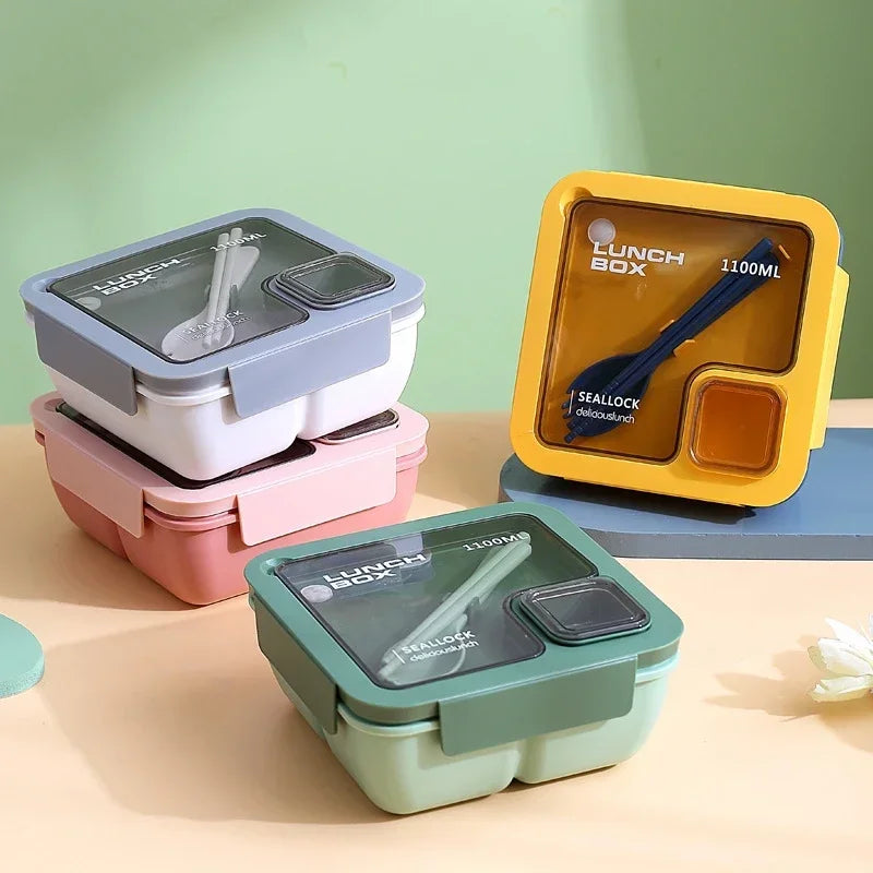 Versatile Lunch Containers – Spill-Resistant with Utensils, Safe for Microwave & Dishwasher