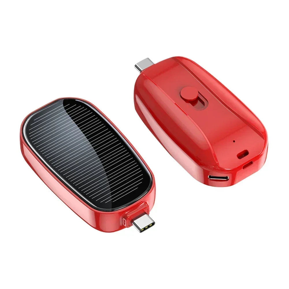 EcoCharge Solar Mini Keychain Power Bank – 1200mAh Portable Charger