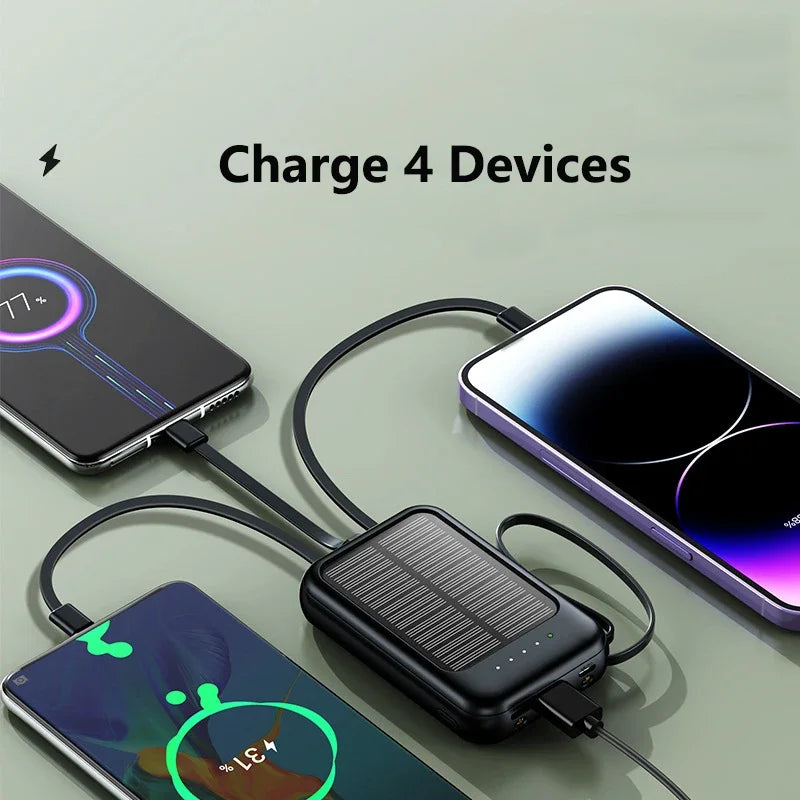SolarMax 50000mAh Power Bank – Versatile Charger with LED Light & USB-C
