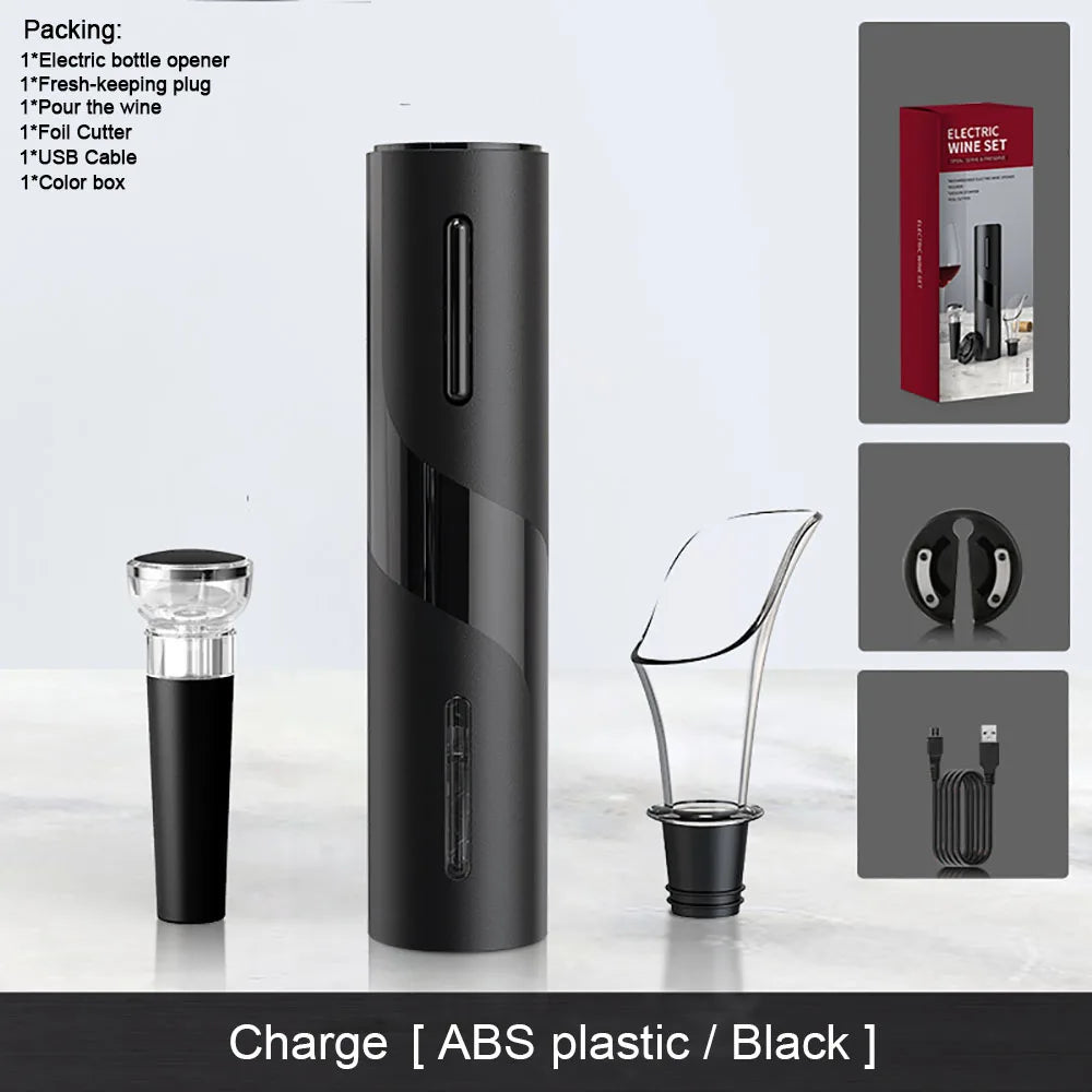 Effortless Electric Wine Opener with Foil Cutter – Cordless Convenience