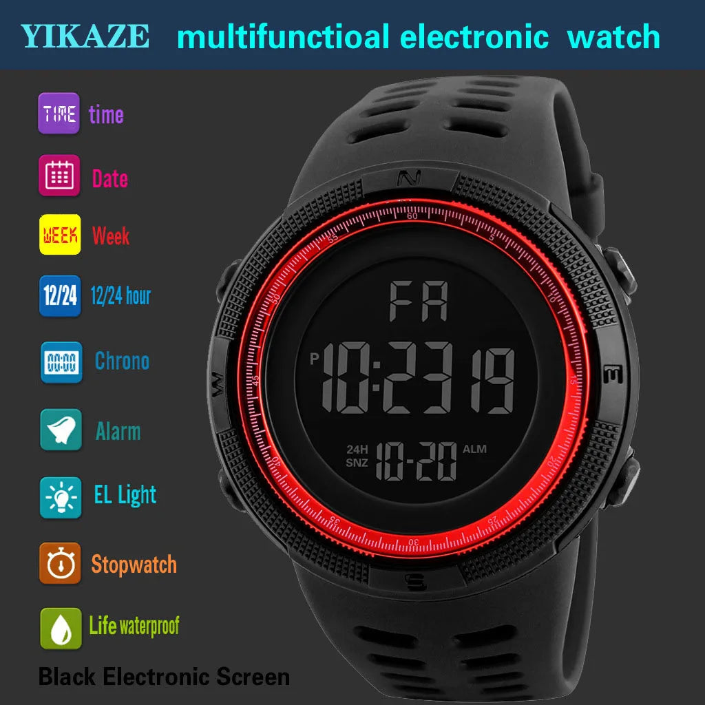 TitanPro Men's Luminous Digital Sports Watch – 50mm Bold Display