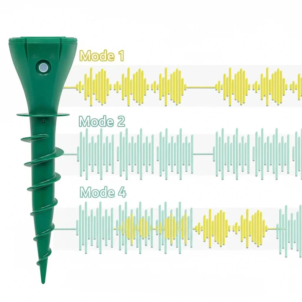 Eco-Friendly Mole Deterrent Spike with Solar Power