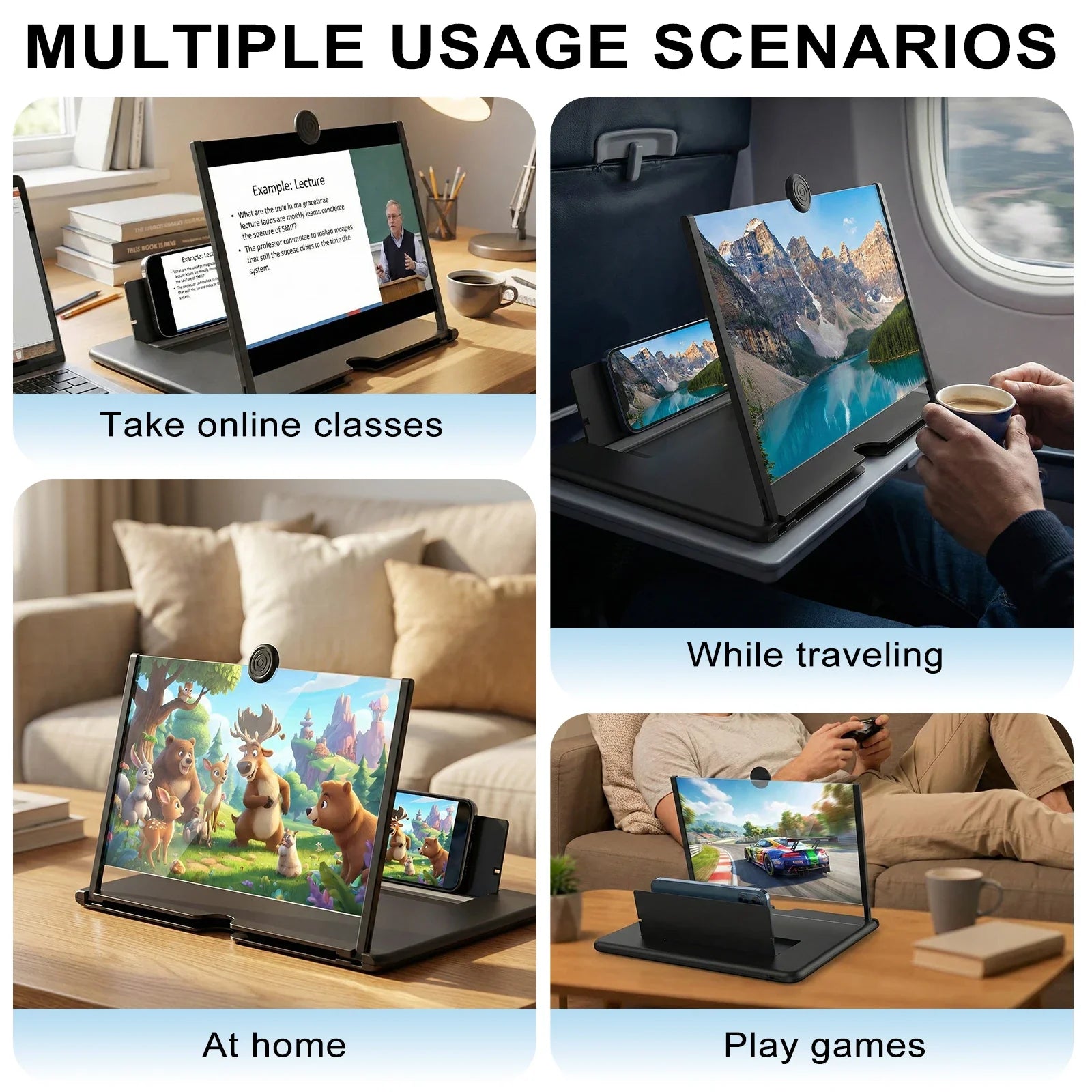 VisionMax 12-Inch Smartphone Screen Enhancer with Anti-Glare Feature