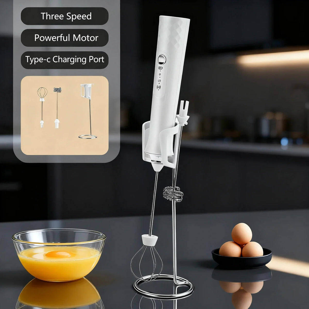 WhiskWave Rechargeable Milk Frother | Effortless Foam for Lattes & More