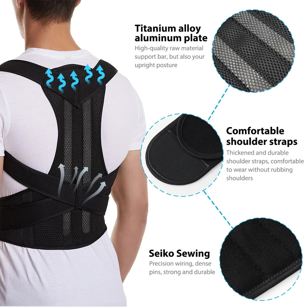 AlignRight Posture Support Brace for All Genders – Customizable Comfort with Breathable Design