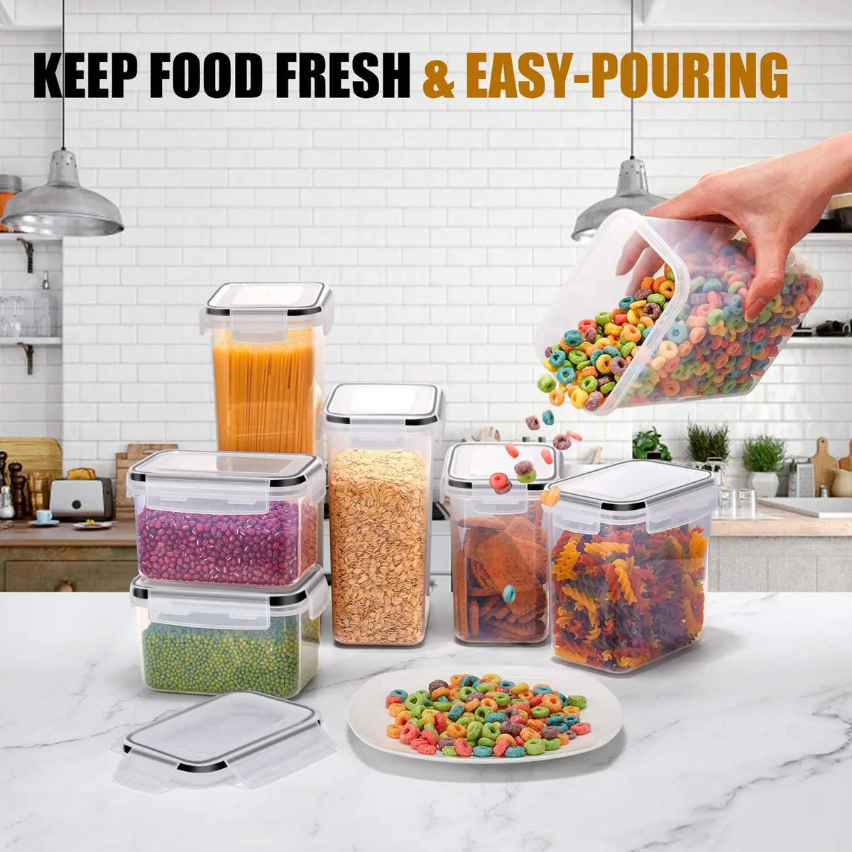 7-Piece BPA-Free Airtight Food Storage Container Set with Labels