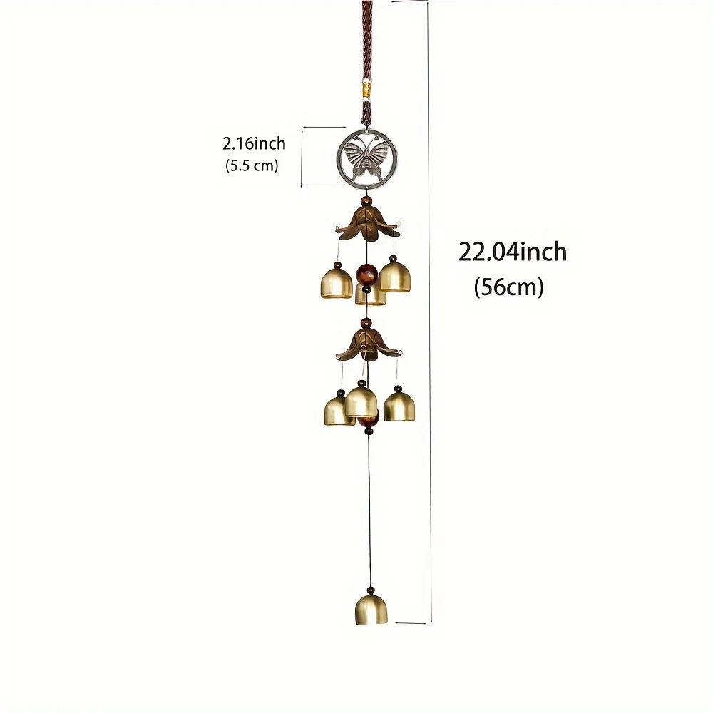 LuxeTone Double Bell Wind Chime – Elegant Metal Decor for Any Space