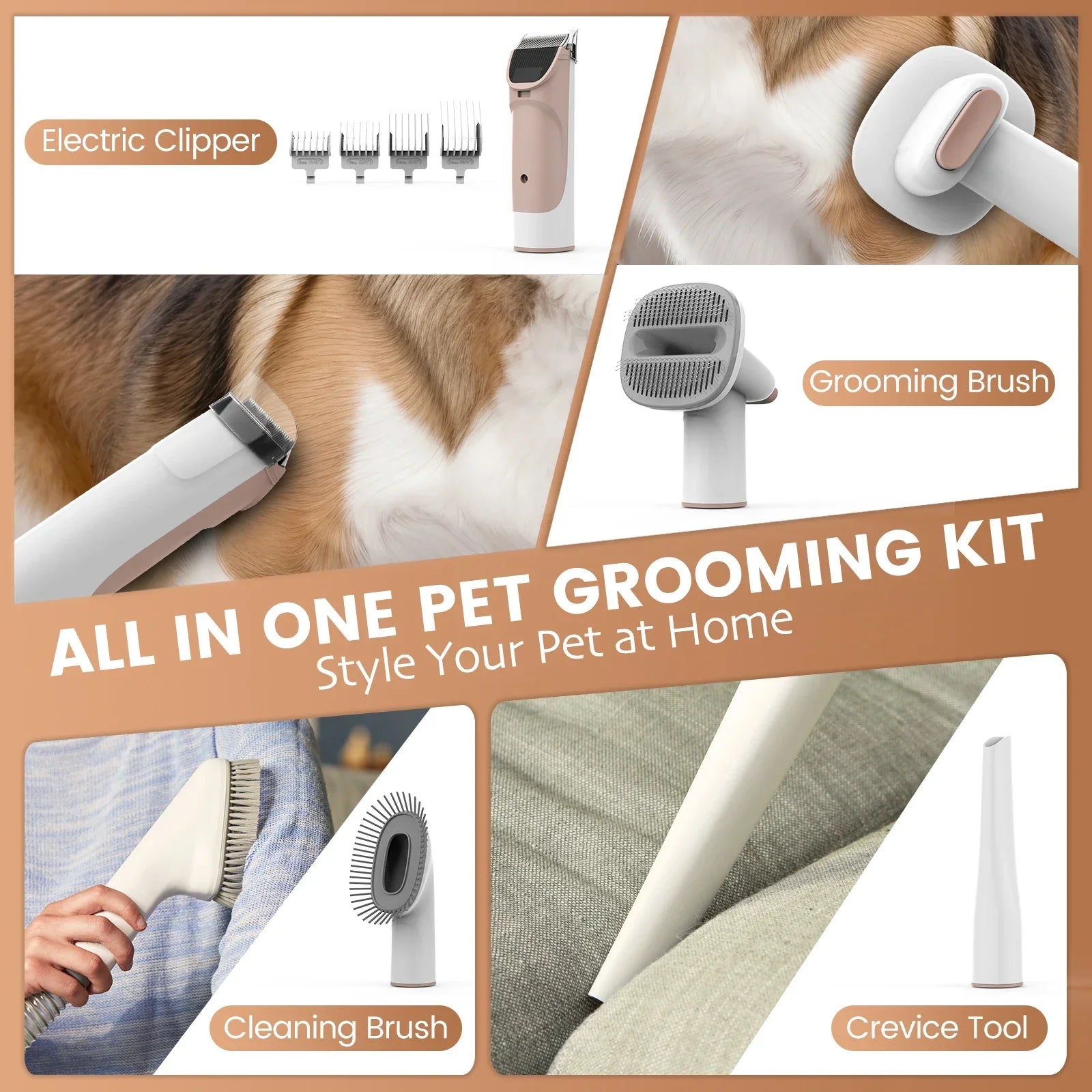 PawPerfect Pet Grooming Vacuum System | 11000Pa Hair Removal Kit
