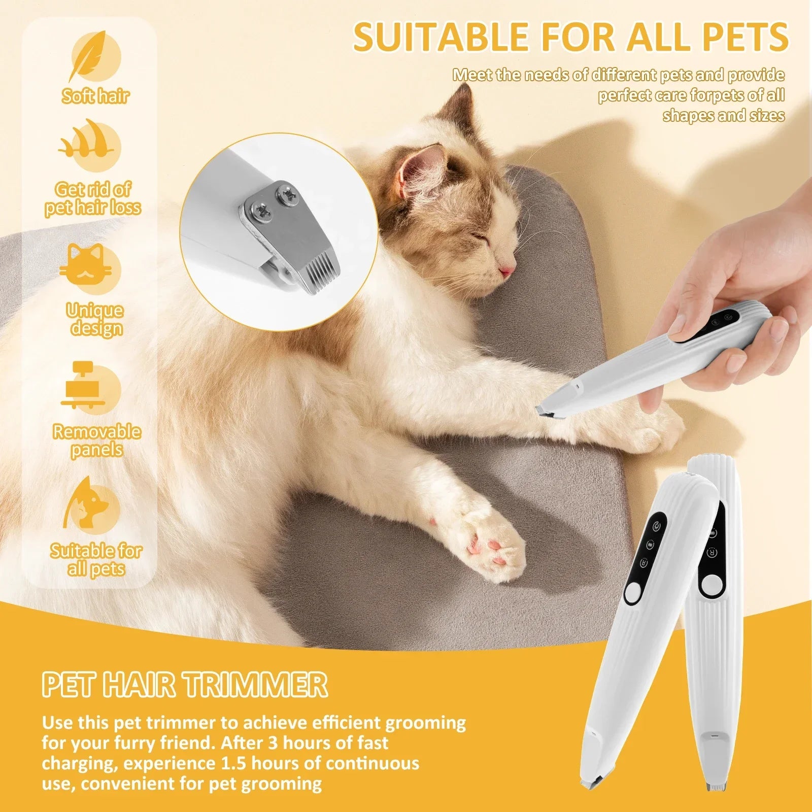 PawPerfect LED Pet Trimmer – Cordless, Quiet & Waterproof Grooming Tool