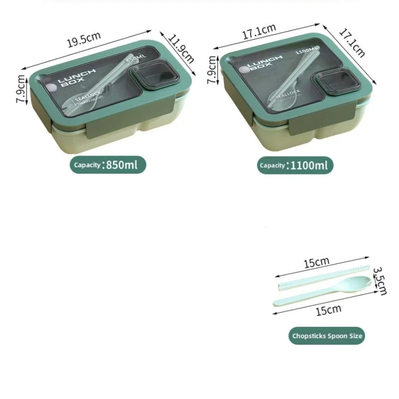 Versatile Lunch Containers – Spill-Resistant with Utensils, Safe for Microwave & Dishwasher
