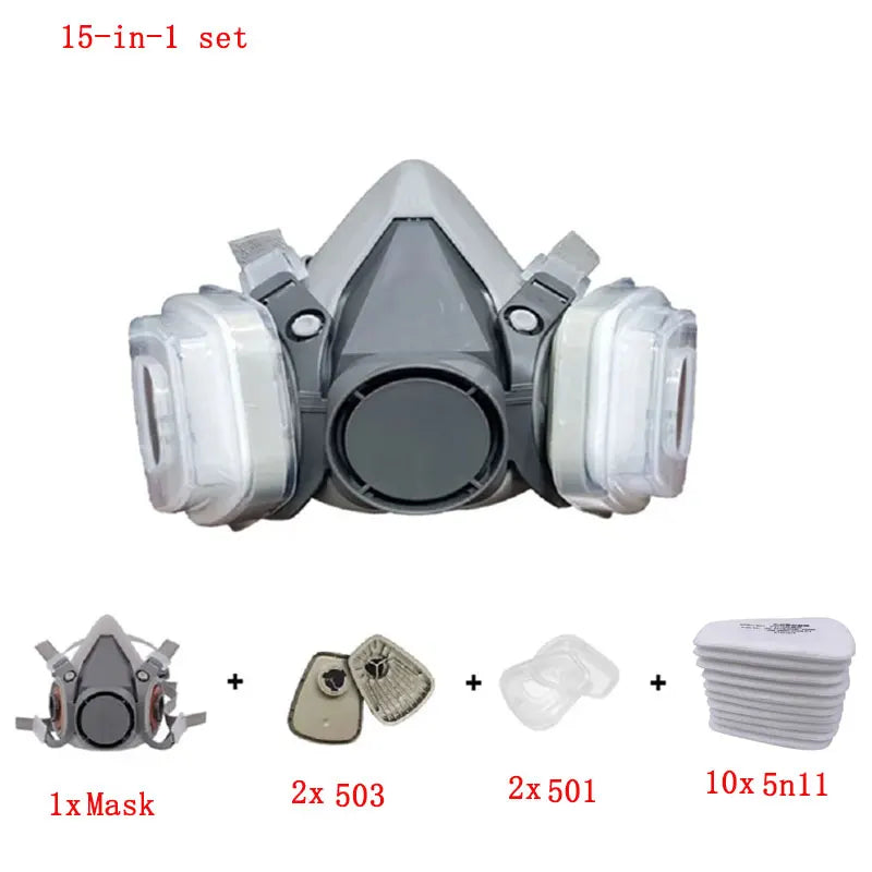 ClearGuard Half-Face Respiratory Mask with Particle Filters & Safety Eyewear