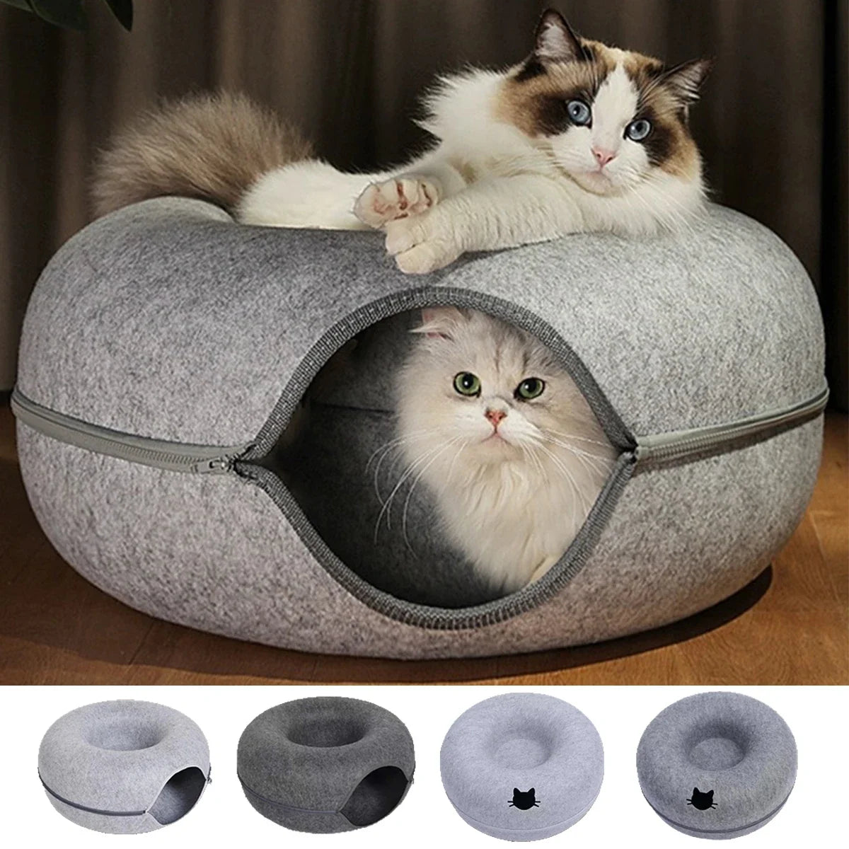 Feline Fun Sphere – Cozy Interactive Wool Cat Retreat