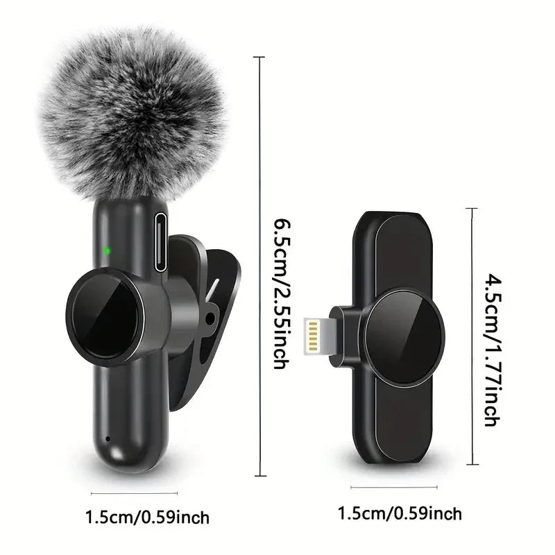 SonicWave Mini Wireless Lapel Microphone with Windshield & Battery