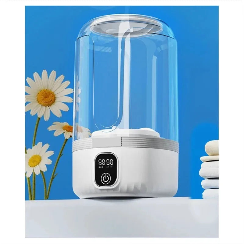 Travel-Friendly Compact Washer with LED Screen for Small Items