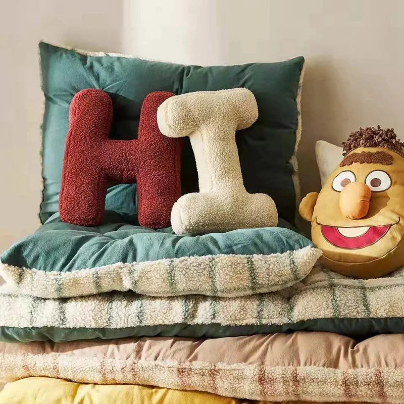 Letter-Shaped Decorative Pillow – Alphabet Design