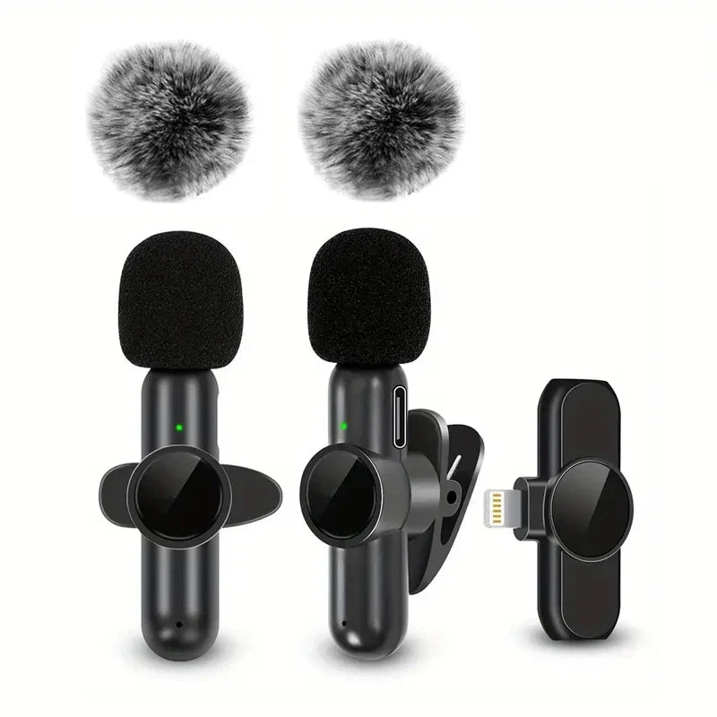 SonicWave Mini Wireless Lapel Microphone with Windshield & Battery