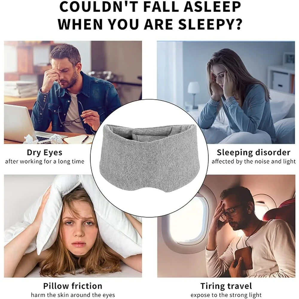 DreamEase Cotton Sleep Mask – Adjustable Light Blocking Eye Cover for Travel and Relaxation