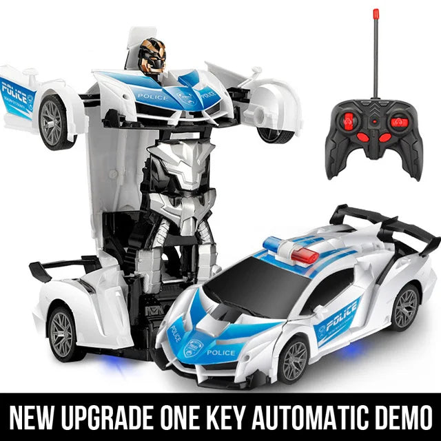 Dual-Function Remote-Controlled Sports Car – Electric Transforming Toy