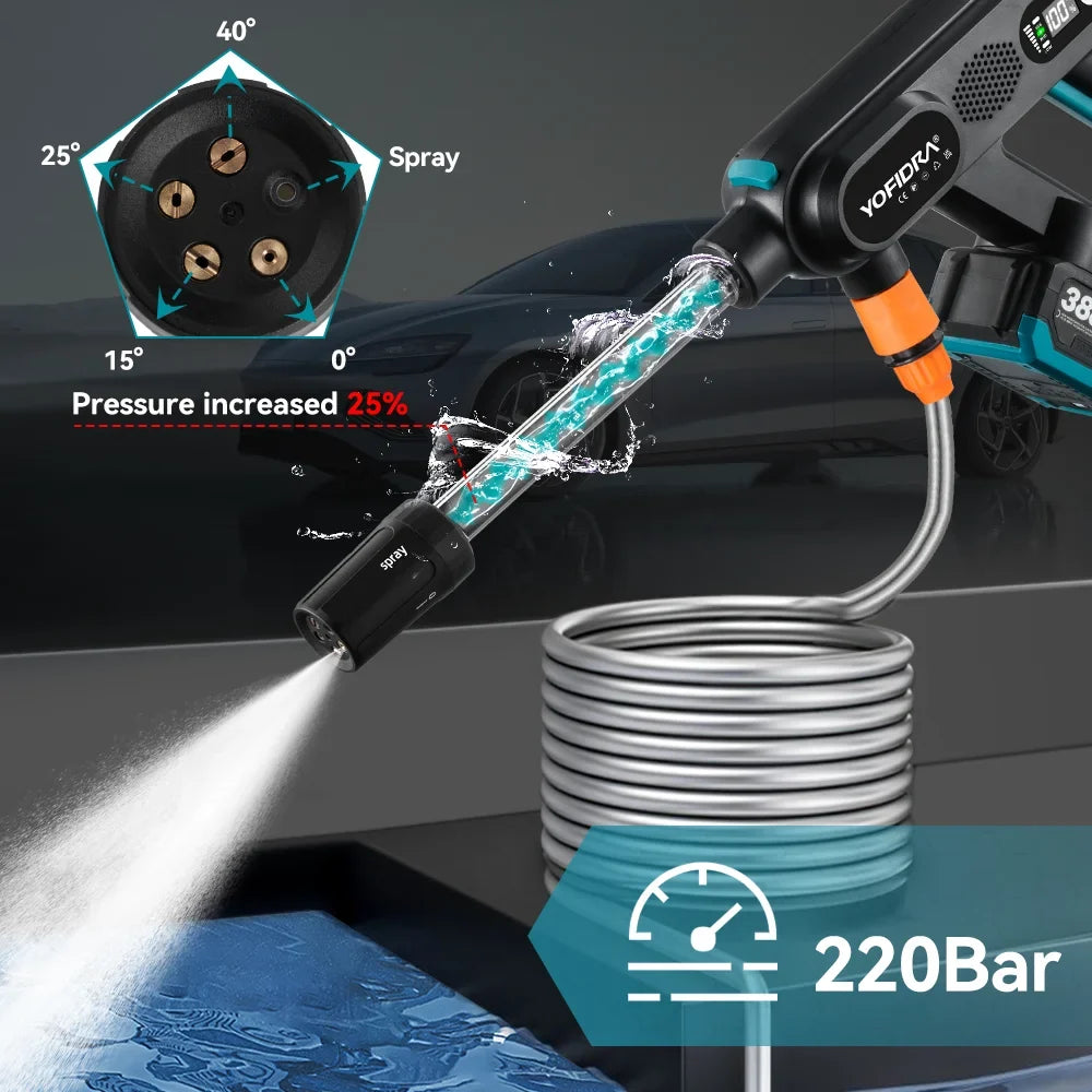 AquaJet 5-in-1 Battery-Operated Portable Pressure Cleaner