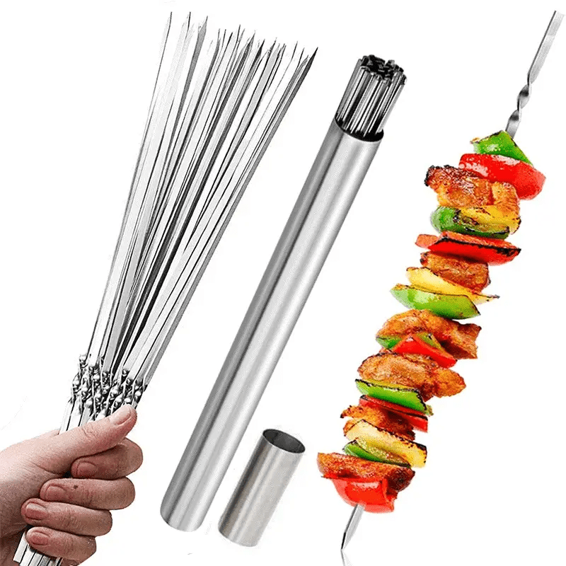 GrillMaster Pro - Premium Stainless Steel Skewers with Storage Case