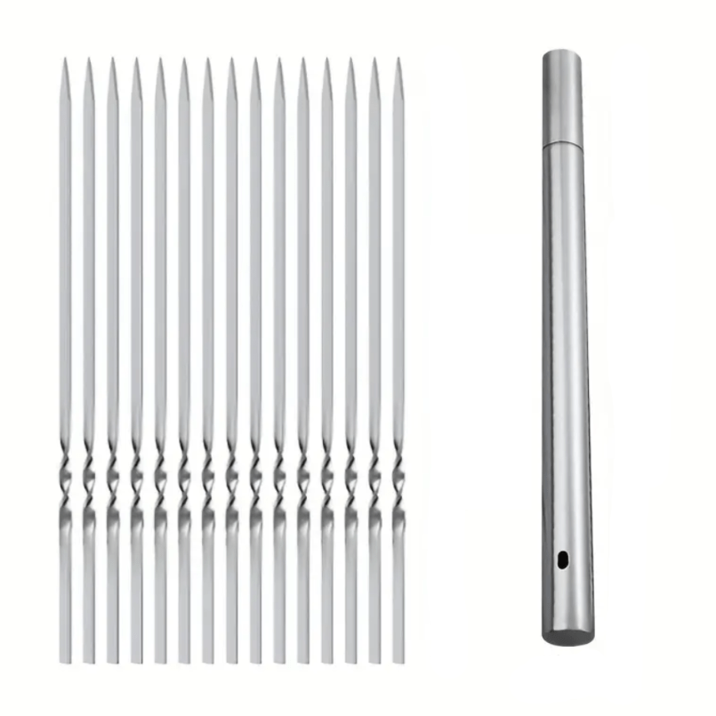 GrillMaster Pro - Premium Stainless Steel Skewers with Storage Case