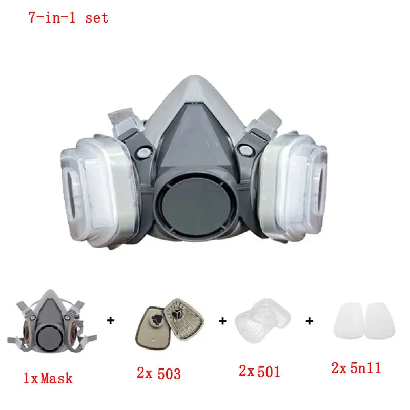 ClearGuard Half-Face Respiratory Mask with Particle Filters & Safety Eyewear