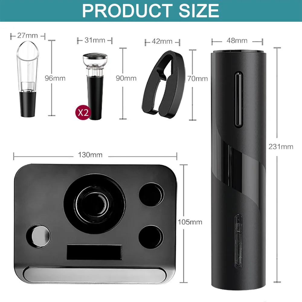 Effortless Electric Wine Opener with Foil Cutter – Cordless Convenience