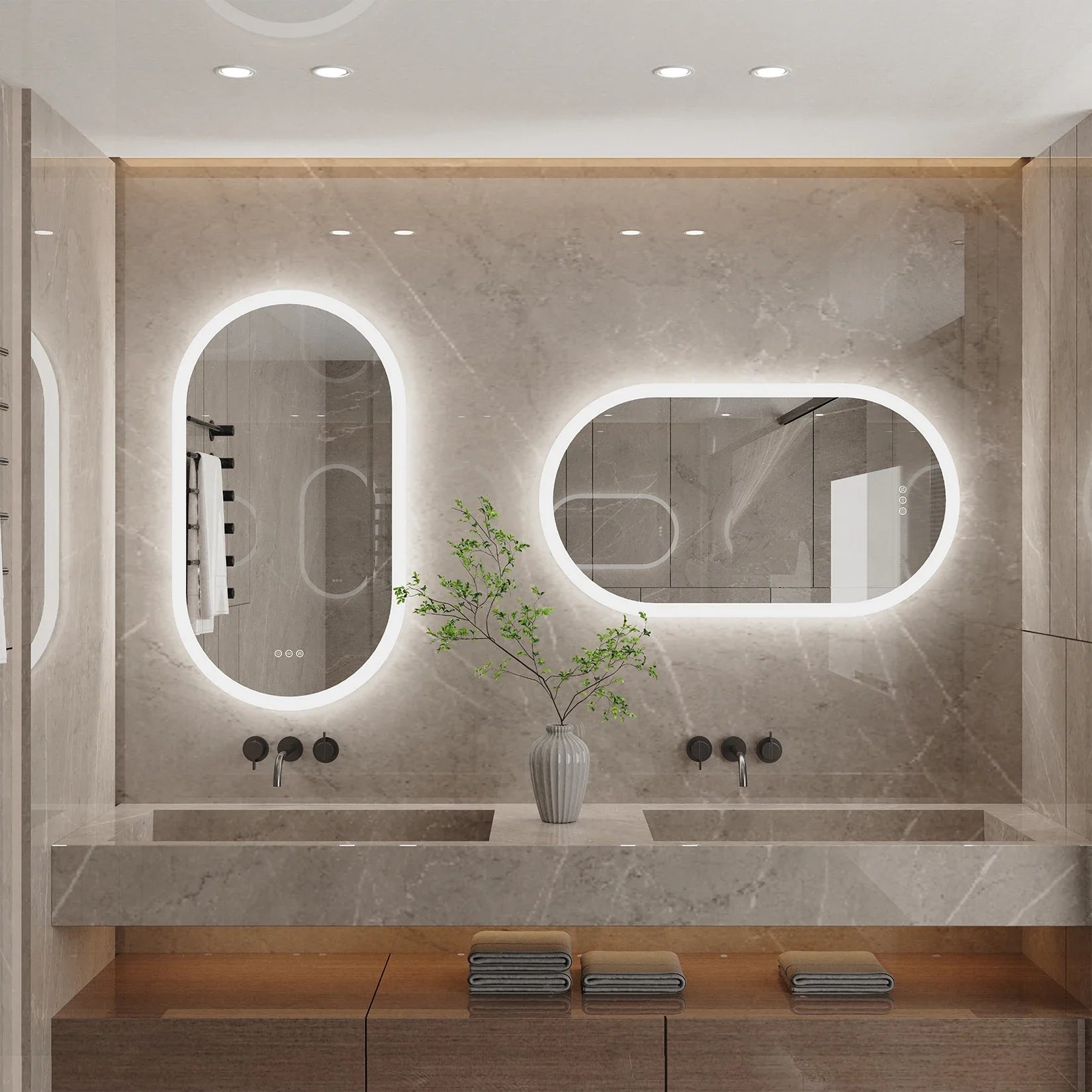 NovaGlow 36x24 Smart Backlit Mirror with Touch Dimming Feature