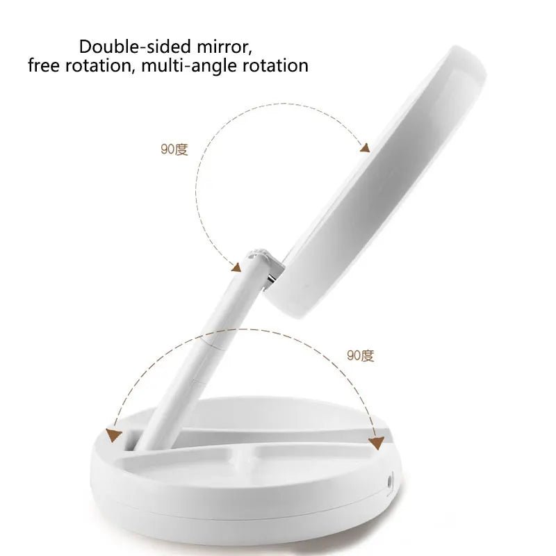 LuxeView 10X Illuminated Makeup Mirror – Portable & Rechargeable