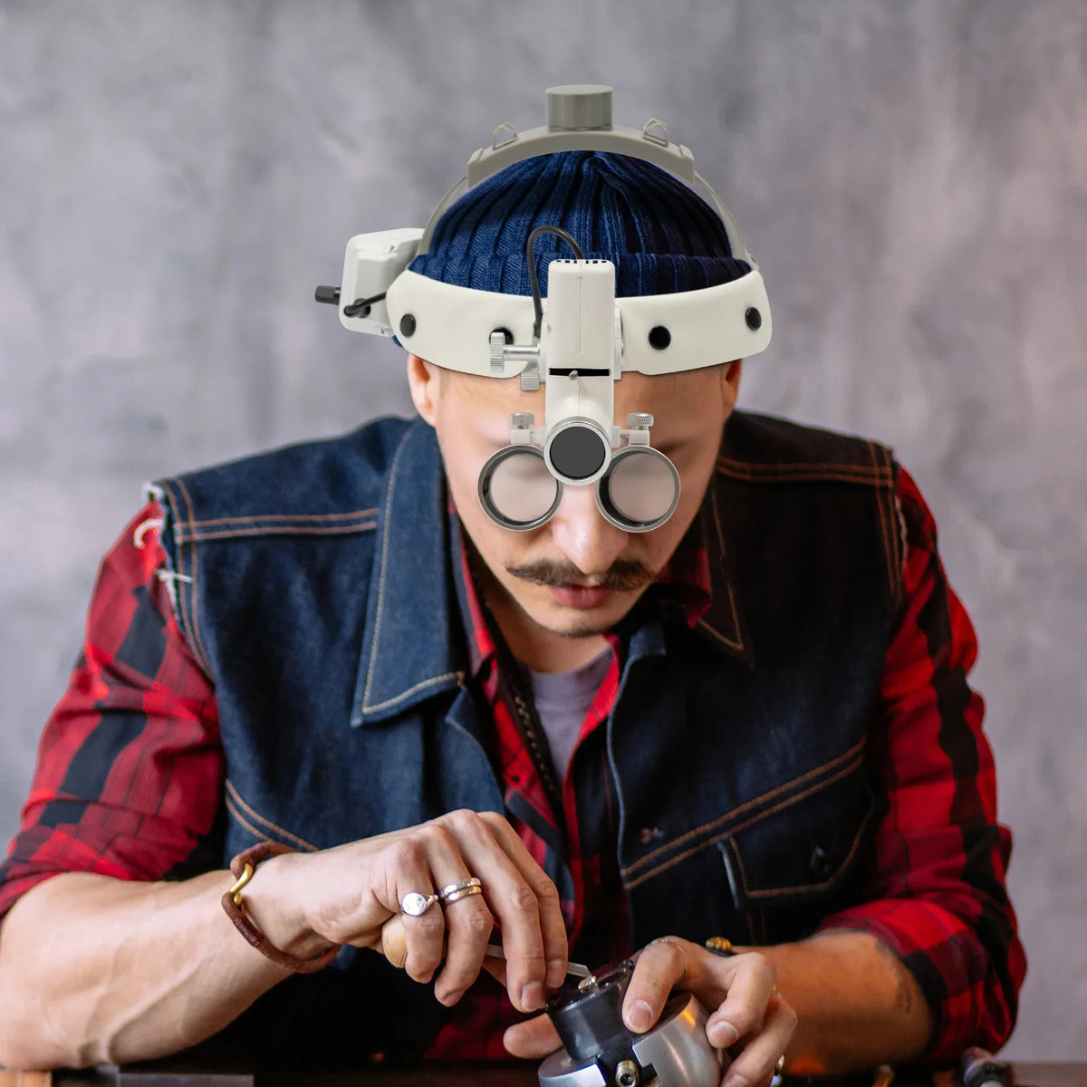 VisionPro 3.5X Head-Mounted Magnifier with LED Light for Detail Work