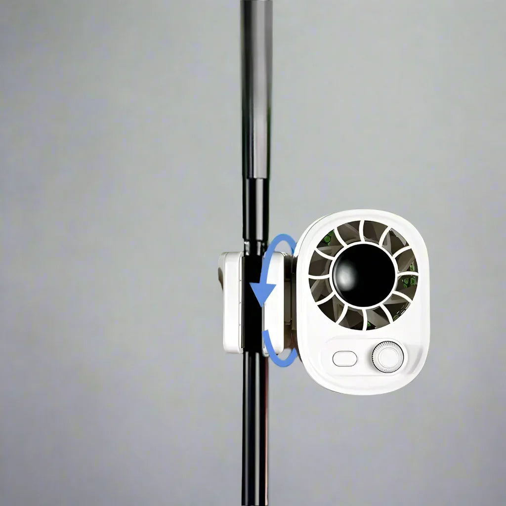Portable Car Fan with Clip, 360° Rotation and 100 Speed Settings