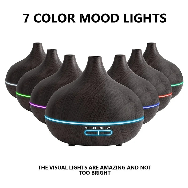 AromaGlow 550ML Aroma Diffuser with Remote & Colorful LED Lights