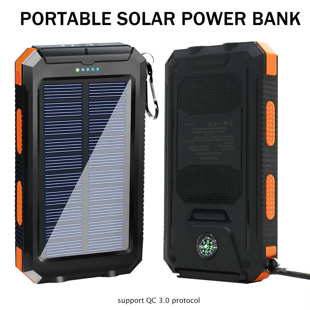 EcoCharge 20000mAh Solar Portable Power Bank with Fast Charge