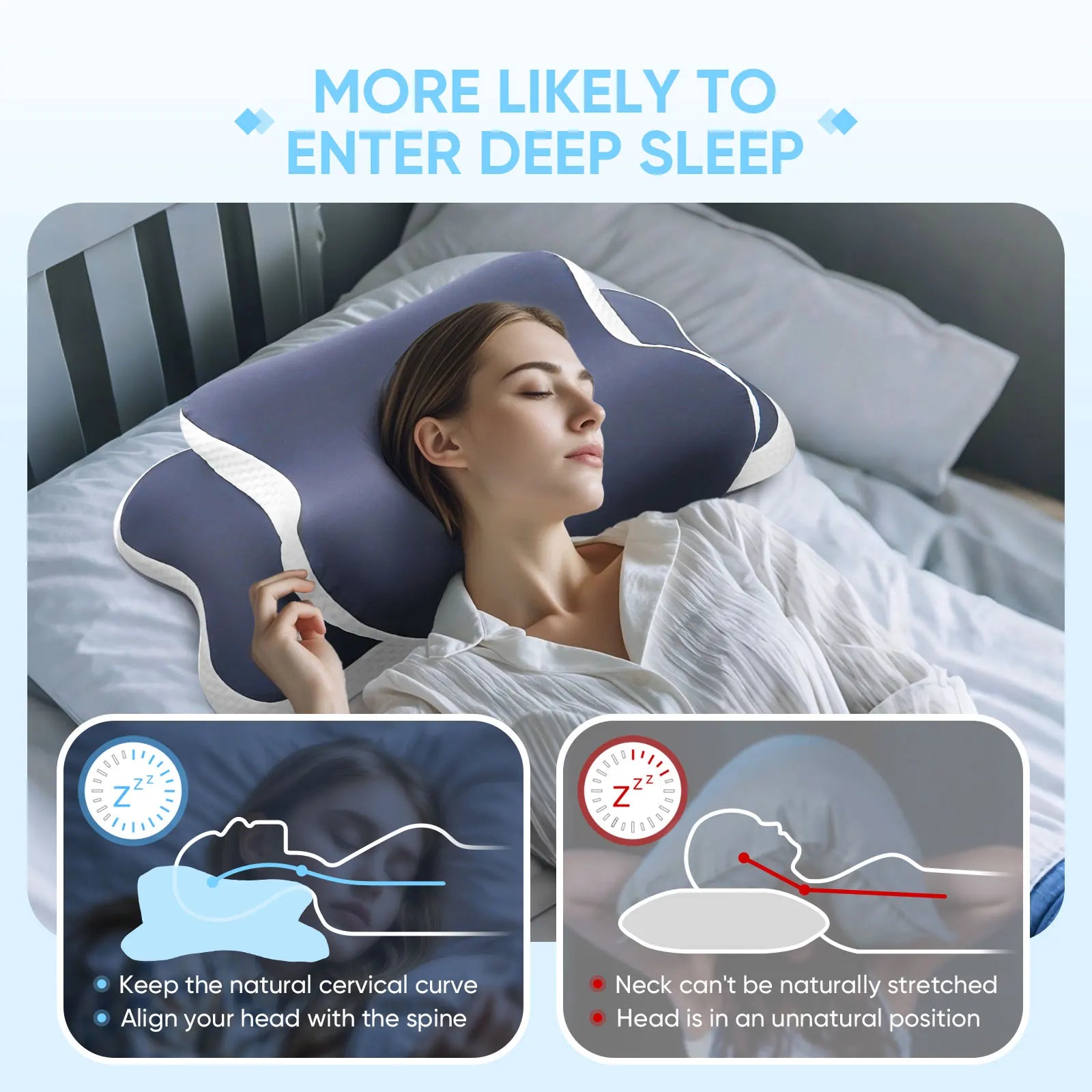 ErgoRest Contoured Memory Foam Pillow – Supportive Neck & Head Comfort