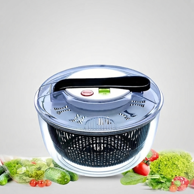 Compact Multi-Function Salad Spinner and Strainer Set