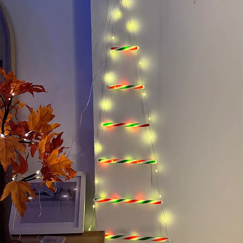 Festive Santa on a Ladder LED Light Display with 8 Modes