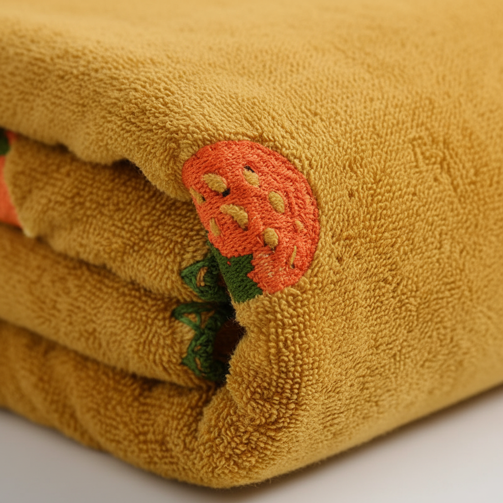 Fruit-Patterned Absorbent Bath Towels