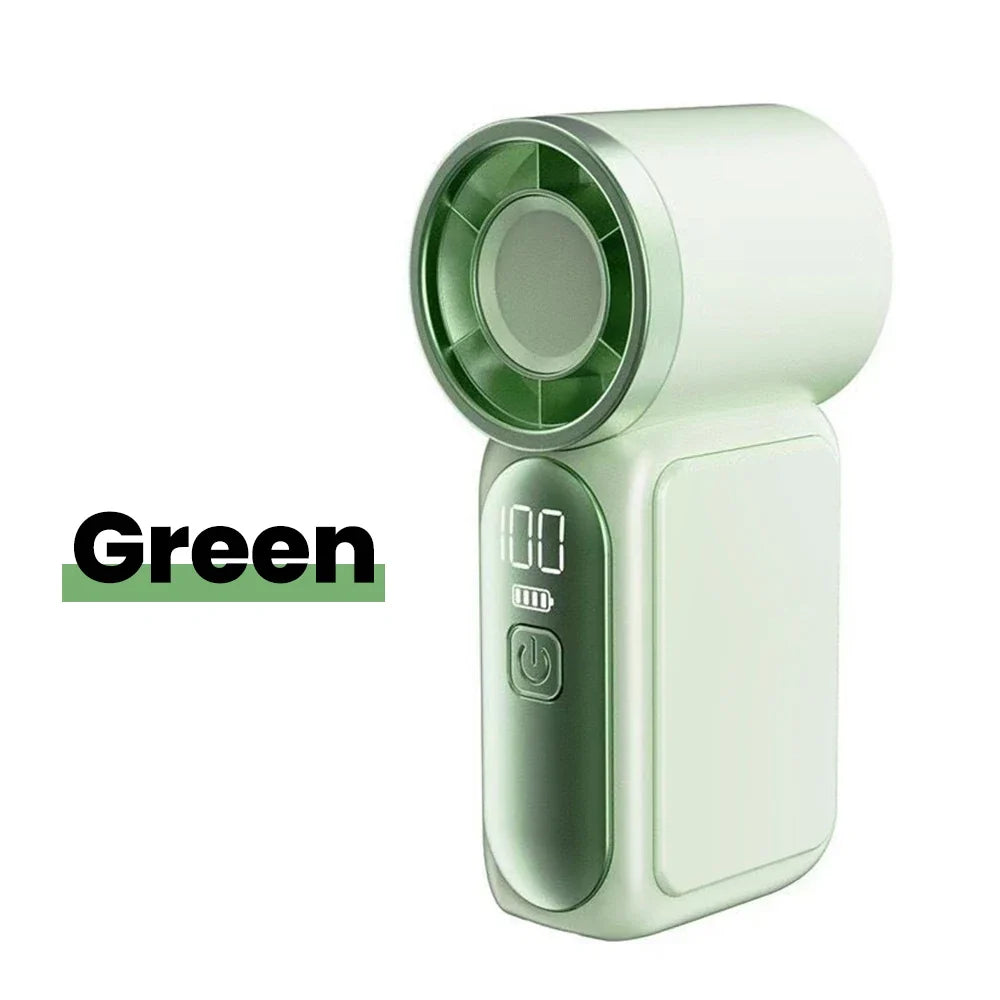BreezeMate Compact Rechargeable Handheld Fan – 5-Speed Personal Cooling Solution for Travel and Home