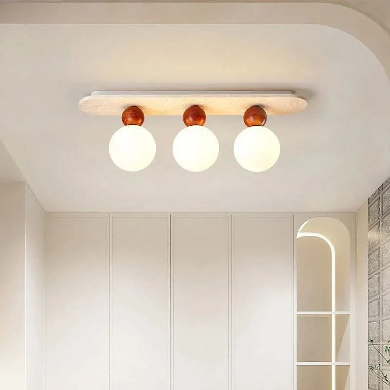 AuraGlow – Elegant Travertine-Style Ceiling Fixture for Modern Spaces