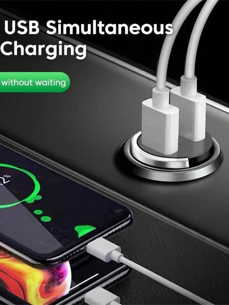 PowerDrive 200W Dual-USB Car Charger – Efficient On-the-Go Charging Adapter