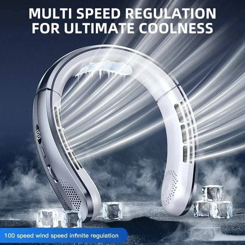 BreezeBand Rechargeable Hands-Free Neck Fan | 8000mAh Portable Cooling Solution